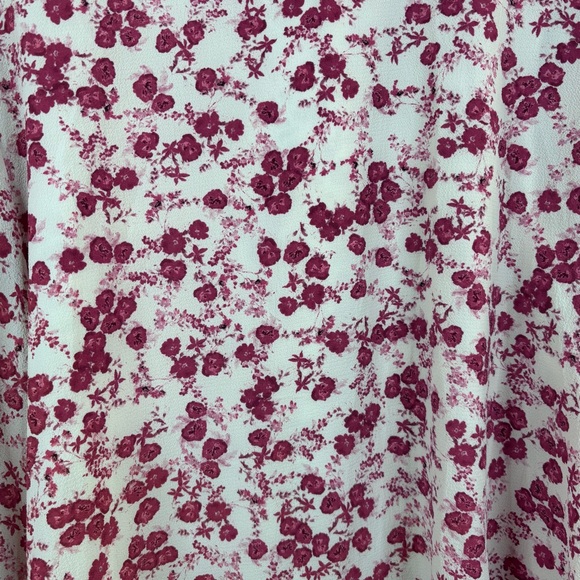 Cece Ditsy Floral Blouse White Pink Sz XL Bow Girly Cottagecore Grandma Collar - Picture 8 of 8